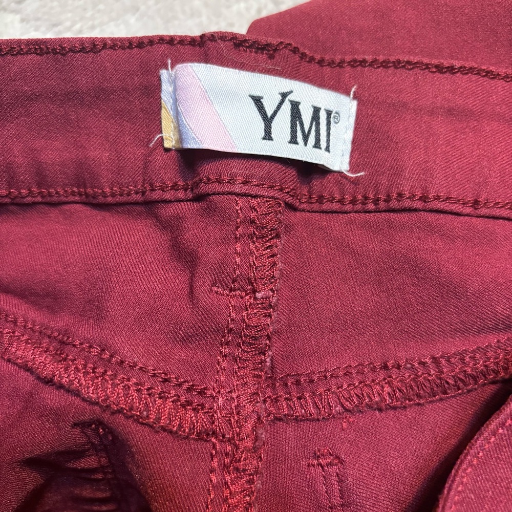YMI Jeans Medium Burgundy Skinny High Rise Rayon Nylon Spandex Stretch 5-Pocket - Picture 9 of 14